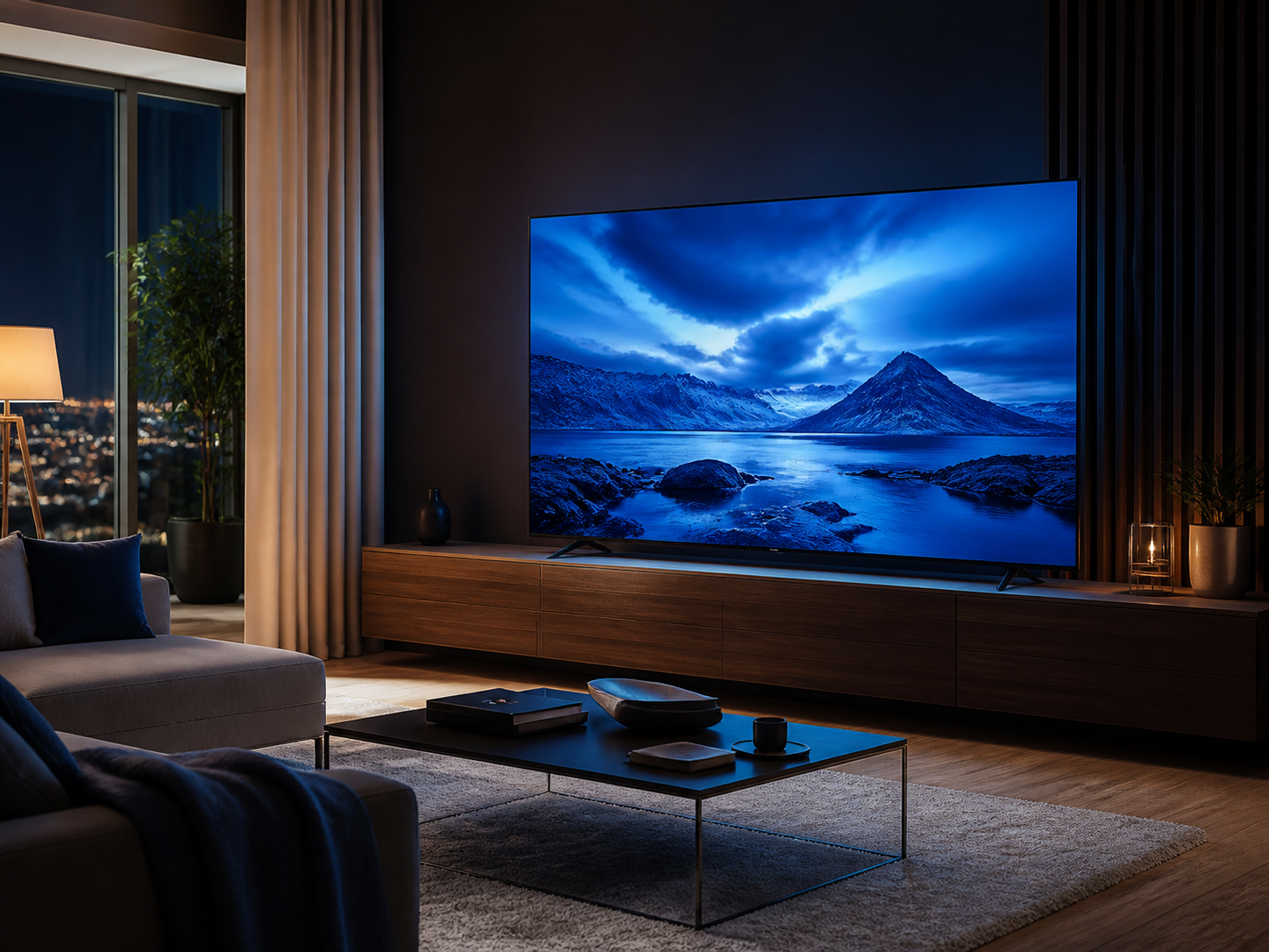 Televisión inteligente para entretenimiento en el hogar